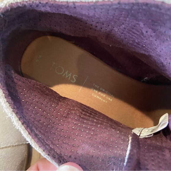 Toms Ankle Wedge Boots Women’s Size 6 Tan Suede Beige Lace Up Heel Shoes Chukka - Picture 6 of 7